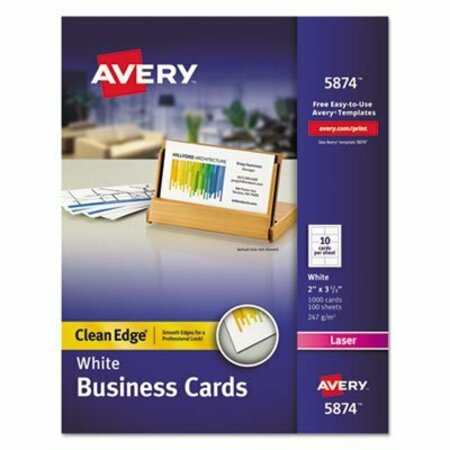 AVERY DENNISON CARD, BUS, 2SIDE, CE, 1000WHT 5874